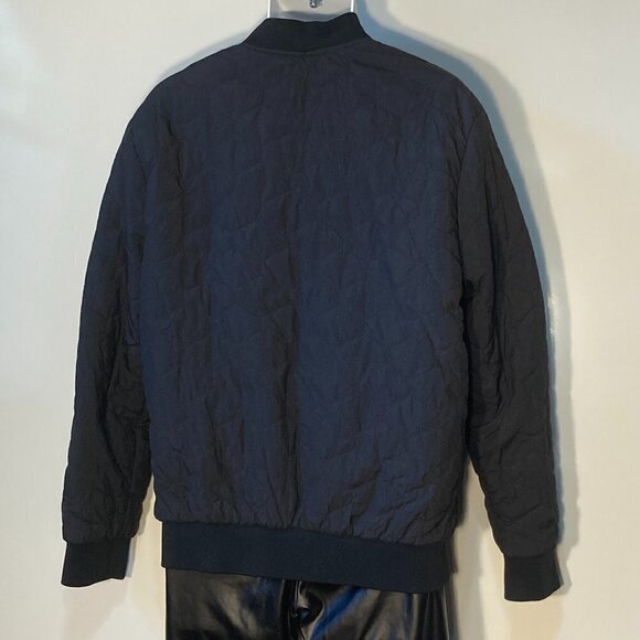 H&M SZ L Black Quilted Puffer Parka Jacket Coat longer length - Picture 5 of 9